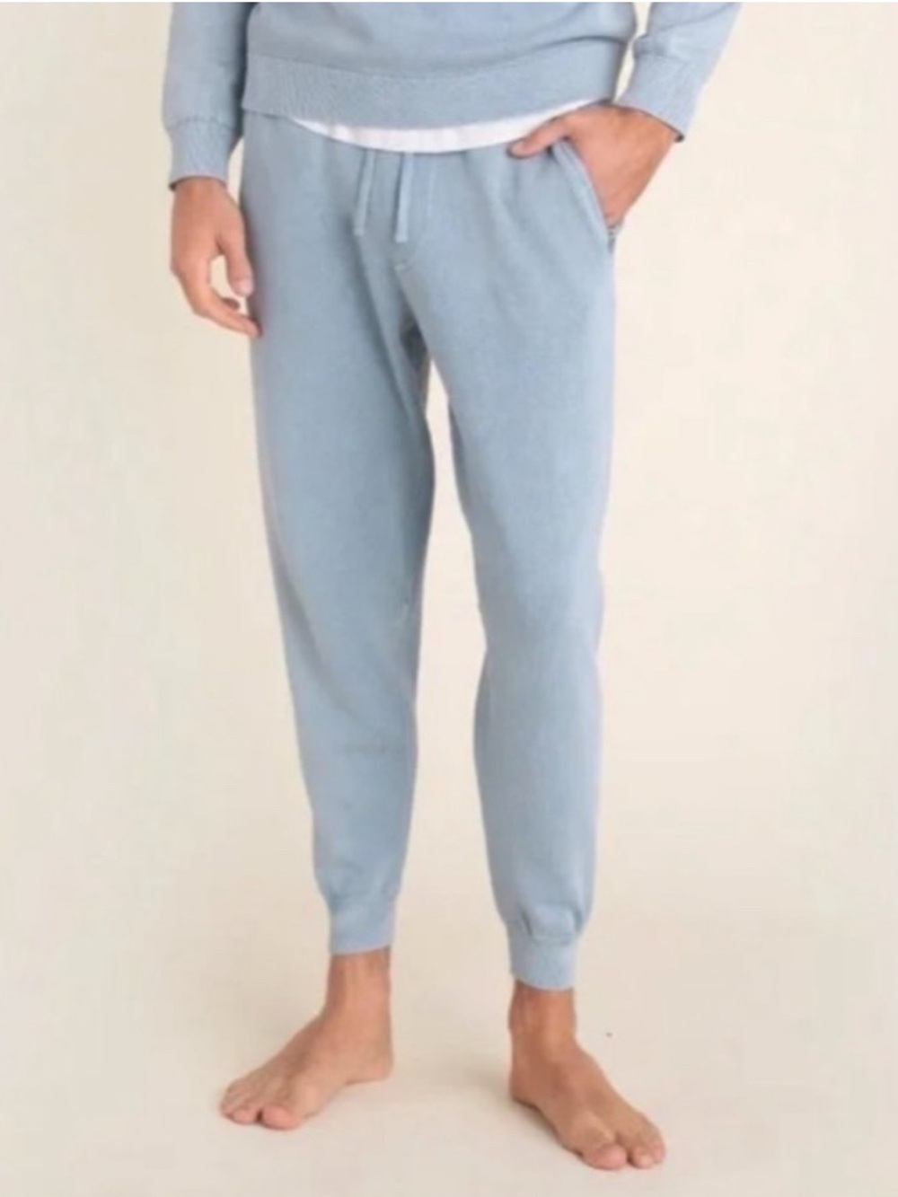 NWT Barefoot Dreams Men’s Sunbleached Jogger Pants in Washed Denim
